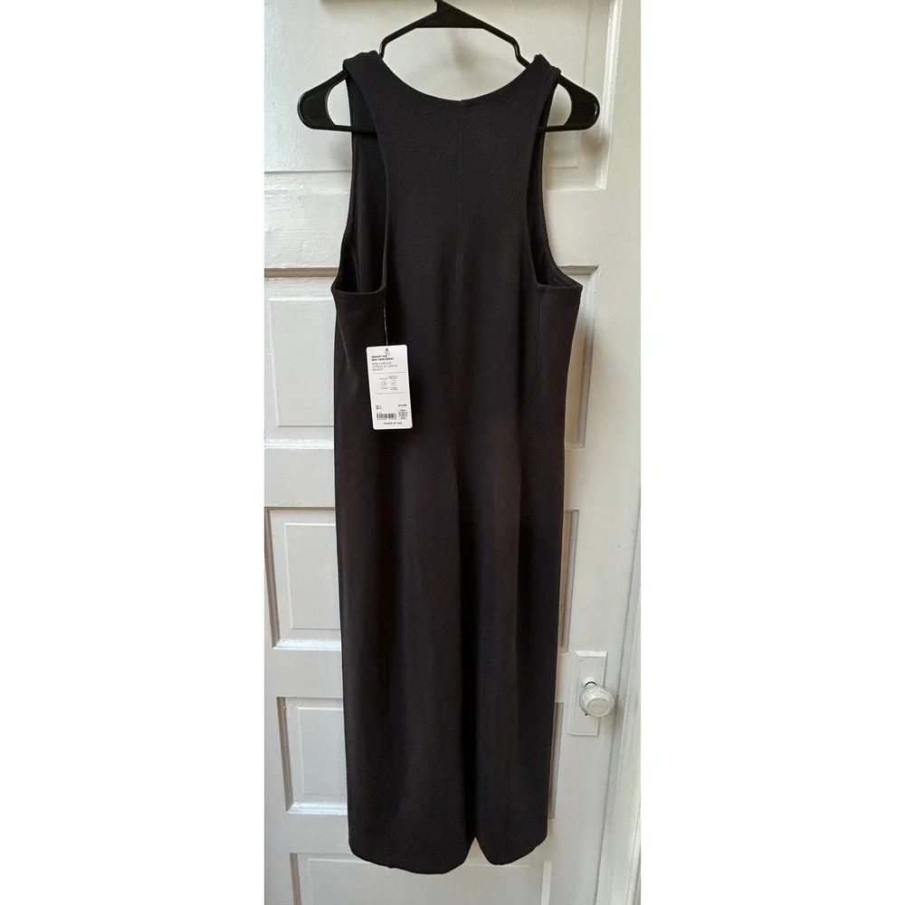 Athleta Seasoft Rib Midi Tank Dress Gray Sleeveless Crew Neck XL NEW $115 - Picture 7 of 9